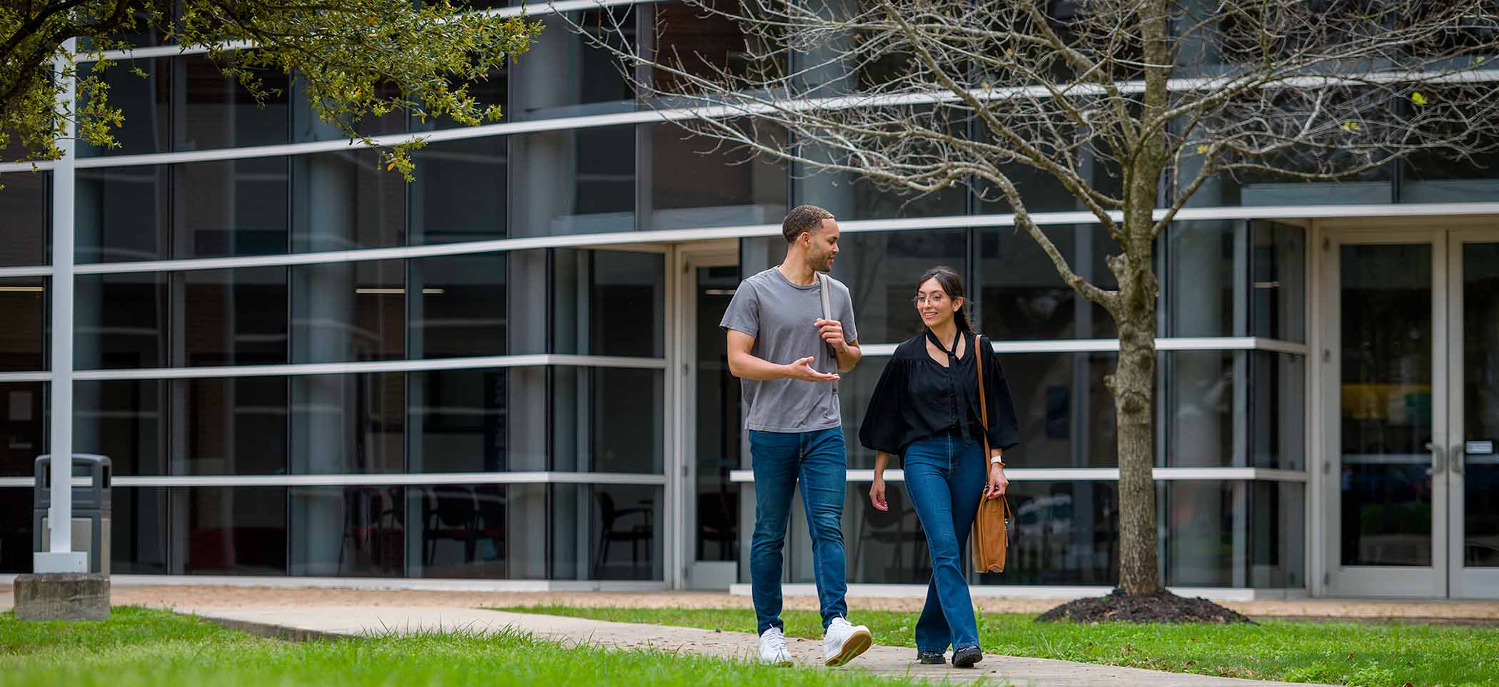 students walking