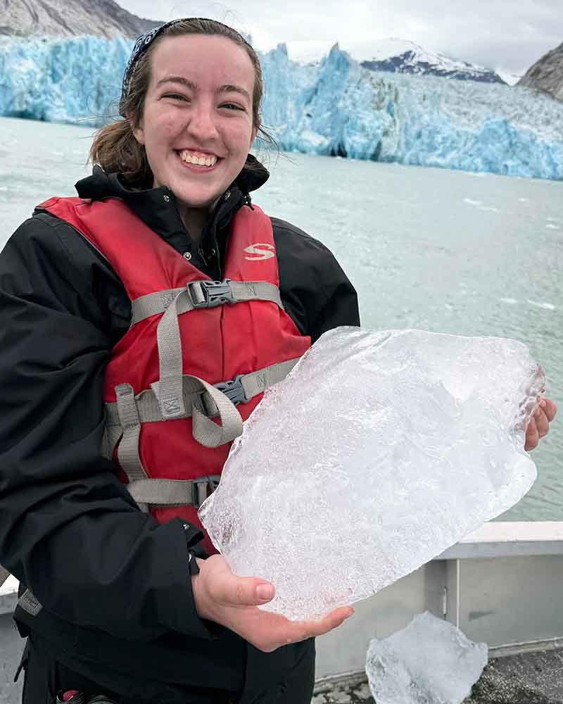 Aleah Little in Alaska for an internship