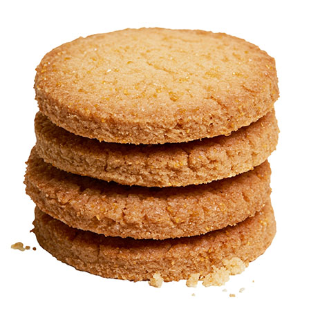 Stack of four shortbread cookies